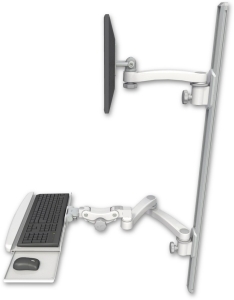 ICW EV65-T50D-KPB-A3-MW LCD mount, 50" Track, two arms, KB, 20" two arms, White