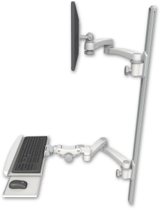 ICW EV65-T50D-KPB-A4-MW LCD mount, 50" Track, two arms, KB, two 20" two arms, White