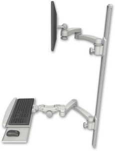 ICW EV65-T50D-KPB-A4-QG LCD mount, 50" Track, two arms, KB,, two 20" two armss, Gray