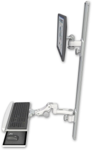 ICW EV65-T50D-KPB-AS1-MW LCD mount, 50" Track, two arms, KB, 6" arm, White