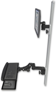 ICW EV65-T50D-KPB-AS1-WB LCD mount, 50" Track, two arms, KB,, 6" arm, Black