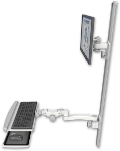 ICW EV65-T50D-KPP-A1-MW LCD mount, 50" Track, two arms, HDPE KB, 11" arm, White
