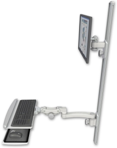ICW EV65-T50D-KPP-A1-QG LCD mount, 50" Track, two arms, HDPE KB, 11" arm, Gray
