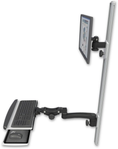 ICW EV65-T50D-KPP-A1-WB LCD mount, 50" Track, two arms, HDPE KB, 11" arm, Black