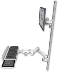 ICW EV65-T50D-KPP-A2-MW LCD mount, 50" Track, two arms, HDPE KB, 20" two arms, White