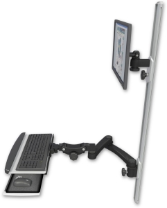 ICW EV65-T50D-KPP-A2-WB LCD mount, 50" Track, two arms, HDPE KB, 20" two arms, Black