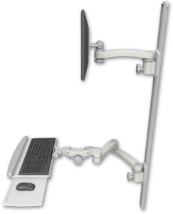 ICW EV65-T50D-KPP-A3-QG LCD mount, 50" Track, two arms, HDPE KB, 11" arm, 20" two arms, Gray