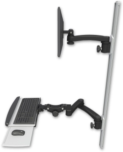ICW EV65-T50D-KPP-A3-WB LCD mount, 50" Track, two arms, HDPE KB, 11" arm, 20" two arms, Black