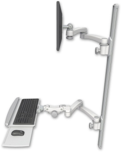 ICW EV65-T50D-KPP-A4-MW LCD mount, 50" Track, two arms, HDPE KB, two 20" two arms, White