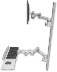 ICW EV65-T50D-KPP-A4-QG LCD mount, 50" Track, two arms, HDPE KB, two 20" two armss, Gray