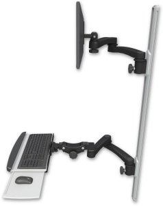 ICW EV65-T50D-KPP-A4-WB LCD mount, 50" Track, two arms, HDPE KB, two 20" two armss, Black