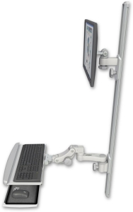 ICW EV65-T50D-KPP-AS1-QG LCD mount, 50" Track, two arms, HDPE KB, 6" arm, Gray