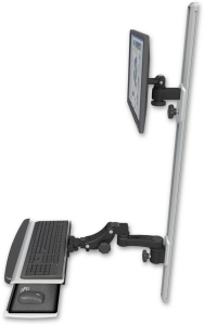 ICW EV65-T50D-KPP-AS1-WB LCD mount, 50" Track, two arms, HDPE KB, 6" arm, Black