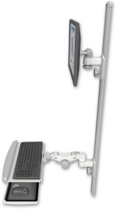 ICW EV65-T50D-KPP-MW LCD mount, 50" Track, two arms, HDPE KB, White