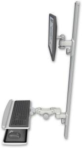 ICW EV65-T50D-KPP-QG LCD mount, 50" Track, two arms, HDPE KB, Gray