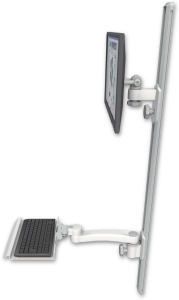 ICW EV65-T50D-KU12-A1-MW LCD mount, 50" Track, two arms, a 12" KB, 11" arm, White