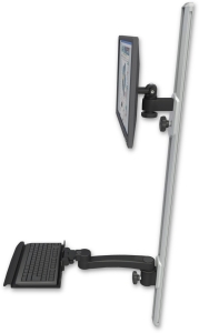ICW EV65-T50D-KU12-A1-WB LCD mount, 50" Track, two arms, a 12" KB, 11" arm, Black