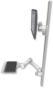 ICW EV65-T50D-KU12-A2-MW LCD mount, 50" Track, two arms, a 12" KB, 20" two arms, White