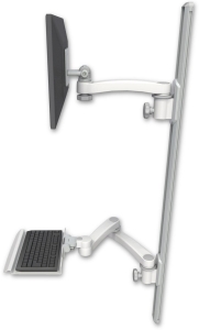 ICW EV65-T50D-KU12-A3-MW LCD mount, 50" Track, two arms, a 12" KB, 11" arm, 20" two arms, White