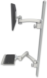 ICW EV65-T50D-KU12-A3-QG LCD mount, 50" Track, two arms, a 12" KB, 11" arm, 20" two arms, Gray