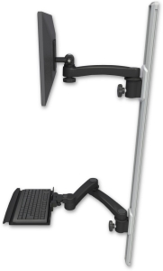 ICW EV65-T50D-KU12-A3-WB LCD mount, 50" Track, two arms, a 12" KB, 11" arm, 20" two arms, Black