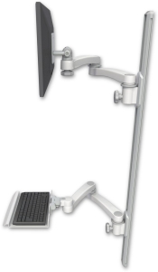 ICW EV65-T50D-KU12-A4-MW LCD mount, 50" Track, two arms, a 12" KB, two 20" two arms, White