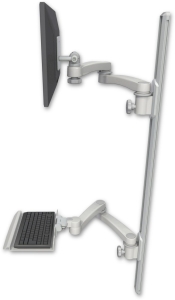 ICW EV65-T50D-KU12-A4-QG LCD mount, 50" Track, two arms, a 12" KB, two 20" two armss, Gray