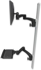 ICW EV65-T50D-KU12-A4-WB LCD mount, 50" Track, two arms, a 12" KB, two 20" two armss, Black