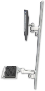 ICW EV65-T50D-KU12-AS1-MW LCD mount, 50" Track, two arms, a 12" KB, 6" arm, White