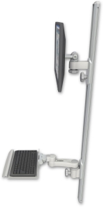 ICW EV65-T50D-KU12-AS1-QG LCD mount, 50" Track, two arms, a 12" KB, 6" arm, Gray