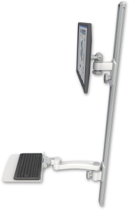 ICW EV65-T50D-KU12F-A1-MW LCD mount, 50" Track, two arms, a 12" KB, 11" arm, White