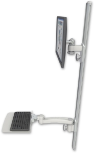 ICW EV65-T50D-KU12F-A1-QG LCD mount, 50" Track, two arms, a 12" KB, 11" arm, Gray