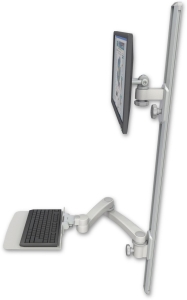 ICW EV65-T50D-KU12F-A2-QG LCD mount, 50" Track, two arms, a 12" KB, 20" two arms, Gray