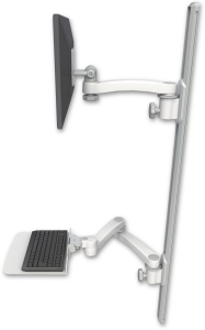 ICW EV65-T50D-KU12F-A3-MW LCD mount, 50" Track, two arms, a 12" KB, 11" arm, 20" two arms, White