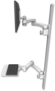 ICW EV65-T50D-KU12F-A4-MW LCD mount, 50" Track, two arms, a 12" KB, two 20" two arms, White