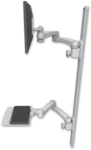 ICW EV65-T50D-KU12F-A4-QG LCD mount, 50" Track, two arms, a 12" KB, two 20" two armss, Gray