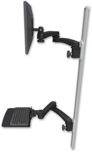 ICW EV65-T50D-KU12F-A4-WB LCD mount, 50" Track, two arms, a 12" KB, two 20" two armss, Black