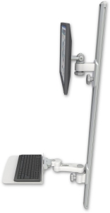 ICW EV65-T50D-KU12F-AS1-MW LCD mount, 50" Track, two arms, a 12" KB, 6" arm, White