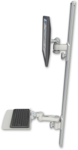 ICW EV65-T50D-KU12F-AS1-QG LCD mount, 50" Track, two arms, a 12" KB, 6" arm, Gray