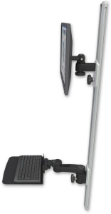 ICW EV65-T50D-KU12F-AS1-WB LCD mount, 50" Track, two arms, a 12" KB, 6" arm, Black