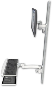 ICW EV65-T50D-KUB-A1-MW LCD mount, 50" Track, two arms, a bent KB, 11" arm, White