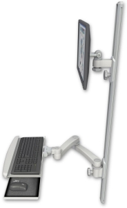 ICW EV65-T50D-KUB-A2-QG LCD mount, 50" Track, two arms, a bent KB, 20" two arms, Gray