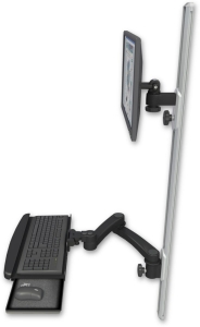 ICW EV65-T50D-KUB-A2-WB LCD mount, 50" Track, two arms, a bent KB, 20" two arms, Black