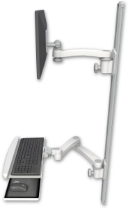 ICW EV65-T50D-KUB-A3-MW LCD mount, 50" Track, two arms, a bent KB, 20" two arms, White