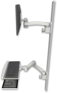 ICW EV65-T50D-KUB-A3-QG LCD mount, 50" Track, two arms, a bent KB, 20" two arms, Gray