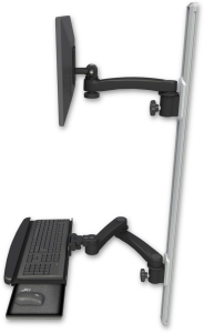 ICW EV65-T50D-KUB-A3-WB LCD mount, 50" Track, two arms, a bent KB, 20" two arms, Black
