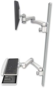 ICW EV65-T50D-KUB-A4-MW LCD mount, 50" Track, two arms, a bent KB, two 20" two arms, White