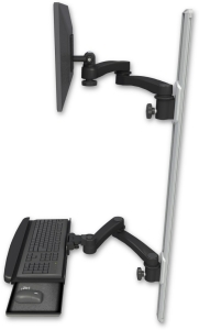 ICW EV65-T50D-KUB-A4-WB LCD mount, 50" Track, two arms, a bent KB, two 20" two armss, Black
