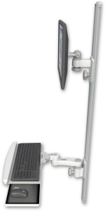 ICW EV65-T50D-KUB-AS1-MW LCD mount, 50" Track, two arms, a bent KB, 6" arm, White