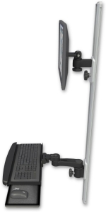 ICW EV65-T50D-KUB-AS1-WB LCD mount, 50" Track, two arms, a bent KB, 6" arm, Black